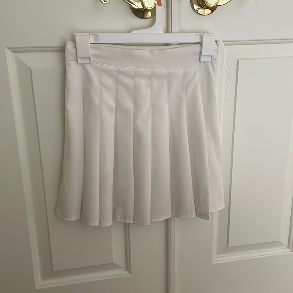 White Pleated Skirt